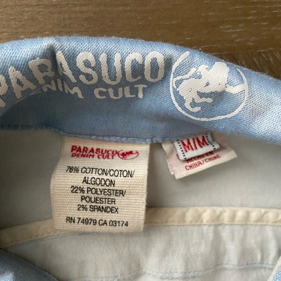 PARASUCO Baby Blue faux leather Jacket M $120 - Picture 3 of 10